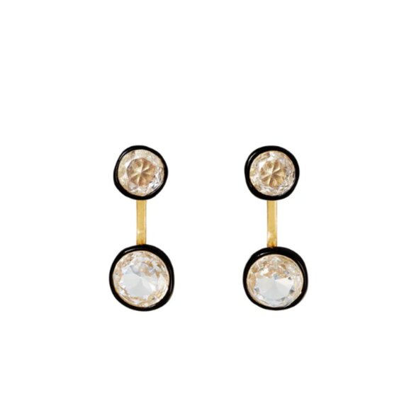 Roxanne Assoulin Back in Black Float Earrings Black Sliver